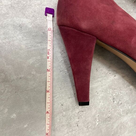 Adrienne Vittadini Prestin Burgundy Suede Platform Pumps Heels Womens Size 8M - Picture 10 of 11